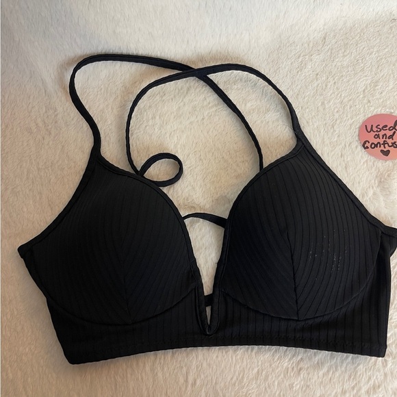 Shade & Shore Black Strappy Bra - Picture 1 of 5